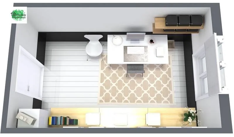 Home Office Design 3D Floor Plan Furniture Layout