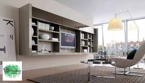 built in bookshelves and tv unit