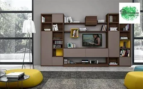 built in tv unit and shelves