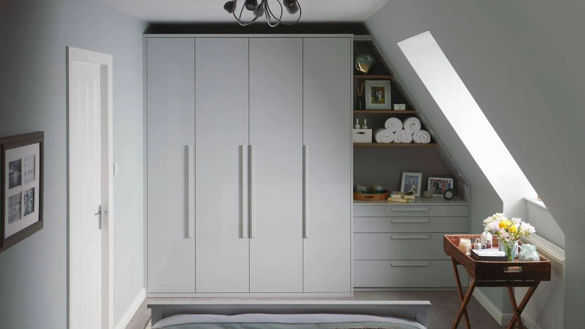 slope ceiling fitted wardrobes in attic